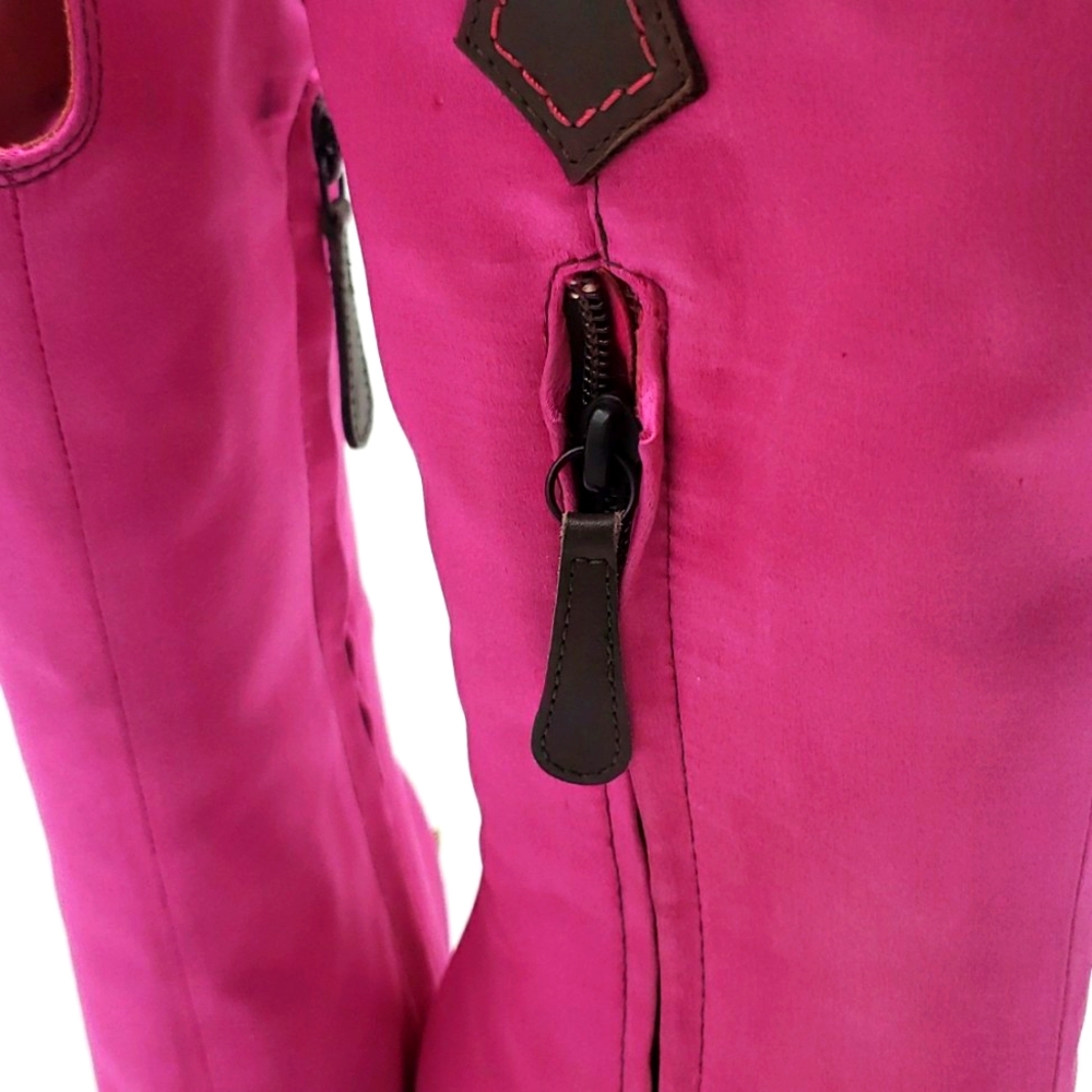 GIUSEPPE ZANOTTI SIZE 40 COLOR PINK SATIN AND BROWN LEATHER 100% AUTHENTIC NEW - Picture 16 of 17